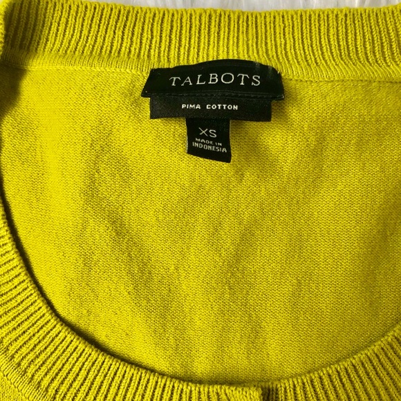 Talbots Lime Green Sweater Cardigan - Picture 4 of 4